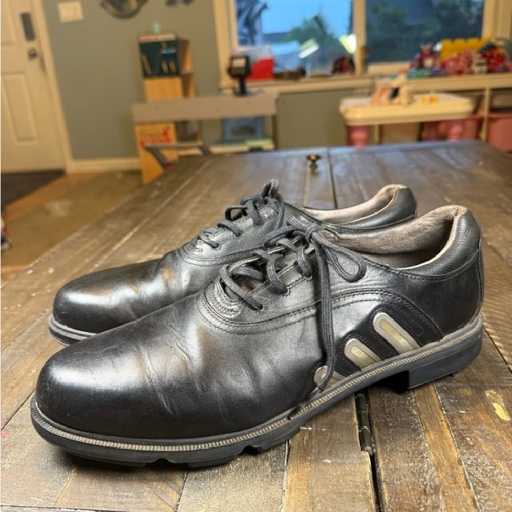 Adidas Z-Traxion Torsion Black Leather Golf Shoes Men’s 10.5 Mens Golf Shoes